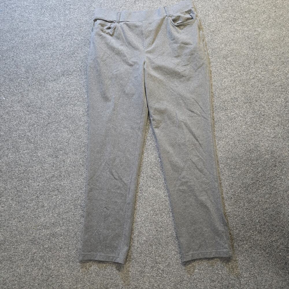 LL Bean Pants Women Size Medium Tall Gray Pull On Perfect Fit Straight Casual